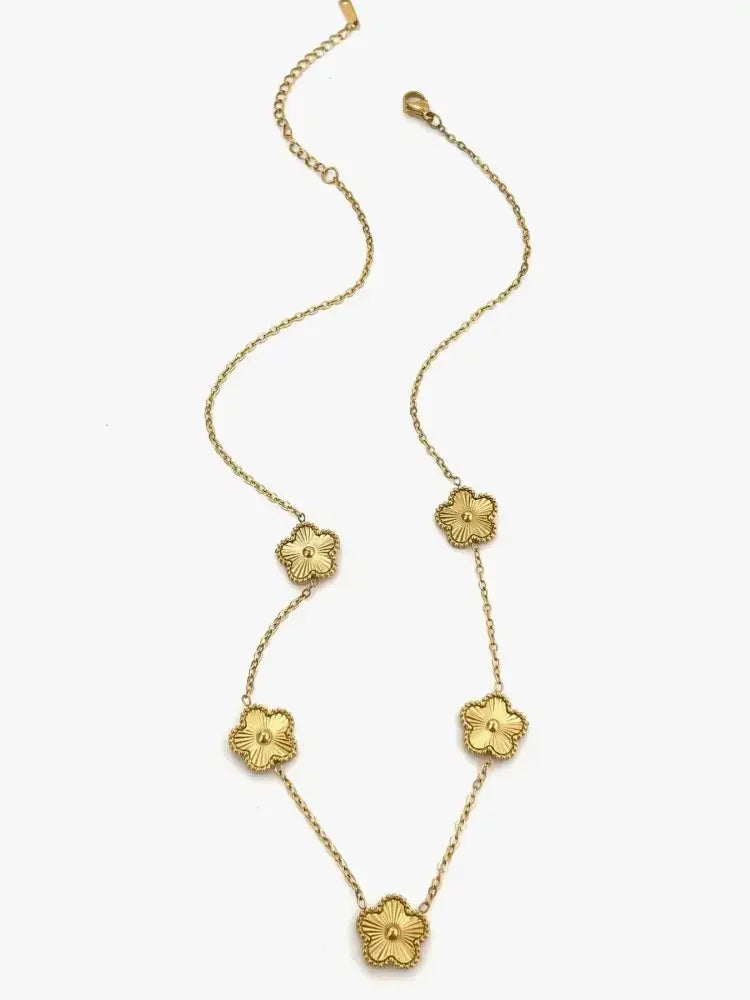 18K Gold-Plated Flower Chain Necklace