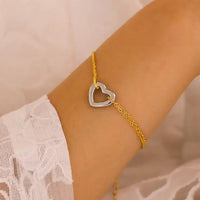 18K Gold - Plated Heart Bracelet - Update AvenueBraceletsTrendsi10050075267137310050075267137318K Gold - Plated Heart BraceletGold