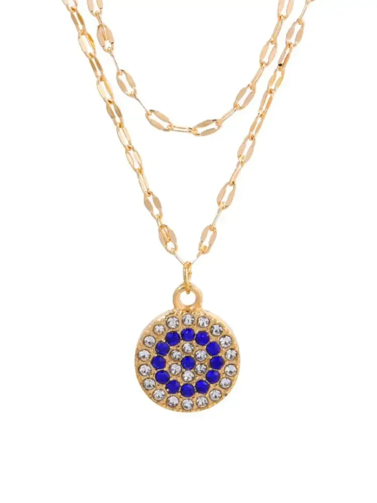 18K Gold-Plated Inlaid Zircon Layered Necklace