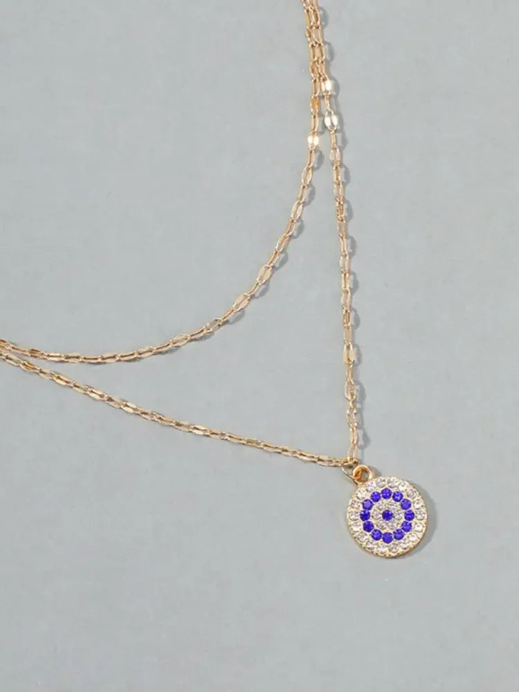 18K Gold-Plated Inlaid Zircon Layered Necklace