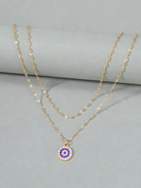 18K Gold-Plated Inlaid Zircon Layered Necklace