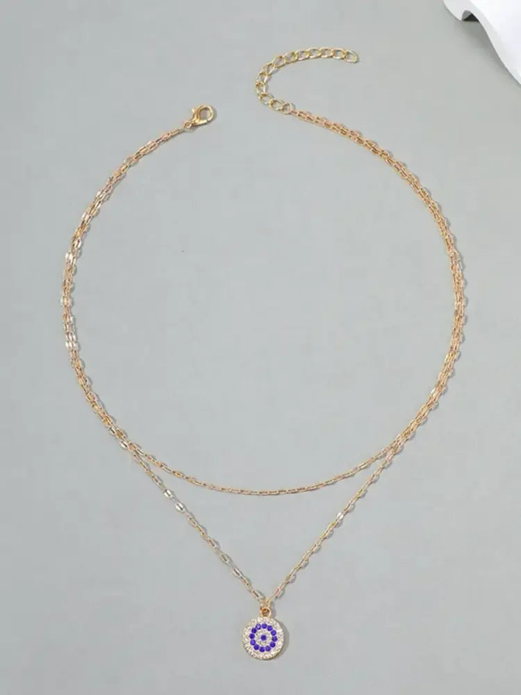 18K Gold-Plated Inlaid Zircon Layered Necklace
