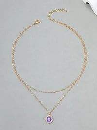18K Gold-Plated Inlaid Zircon Layered Necklace