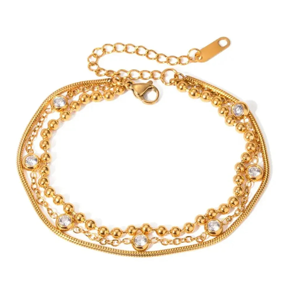 18K Gold - Plated Layered Inlaid Zircon Bracelet - Update AvenueBraceletsTrendsi10050072840108410050072840108418K Gold - Plated Layered Inlaid Zircon BraceletGold