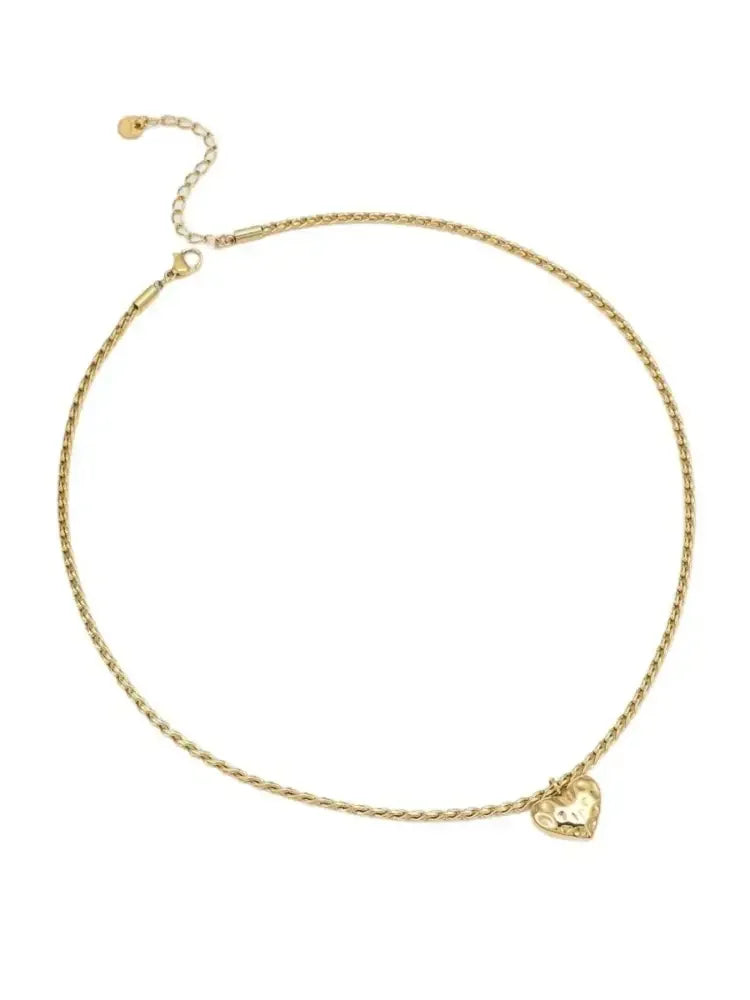 18K Gold-Plated Stainless Steel Heart Pendant Necklace