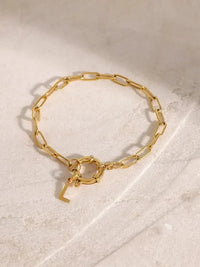 18K Gold - Plated Stainless Steel Letter L Bracelet - Update AvenueBraceletsTrendsi10050003822160310050003822160318K Gold - Plated Stainless Steel Letter L BraceletGold