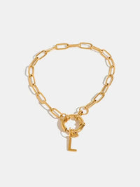 18K Gold - Plated Stainless Steel Letter L Bracelet - Update AvenueBraceletsTrendsi10050003822160310050003822160318K Gold - Plated Stainless Steel Letter L BraceletGold