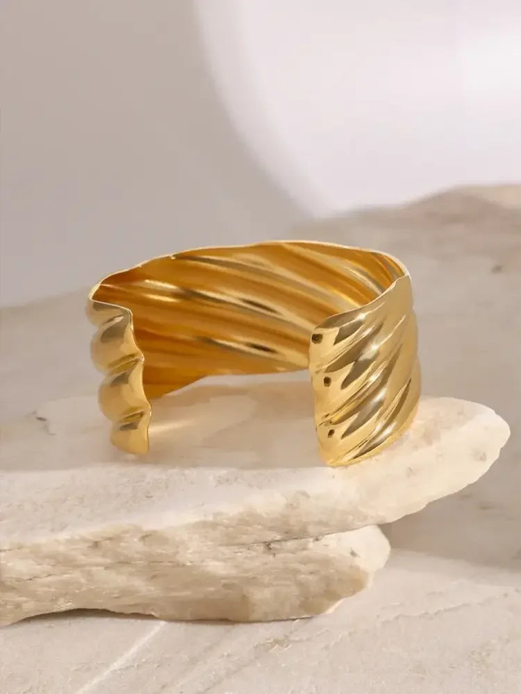 18K Gold-Plated Stainless Steel Open Ring
