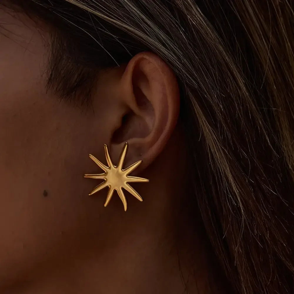 18K Gold-Plated Starburst Stud Earrings