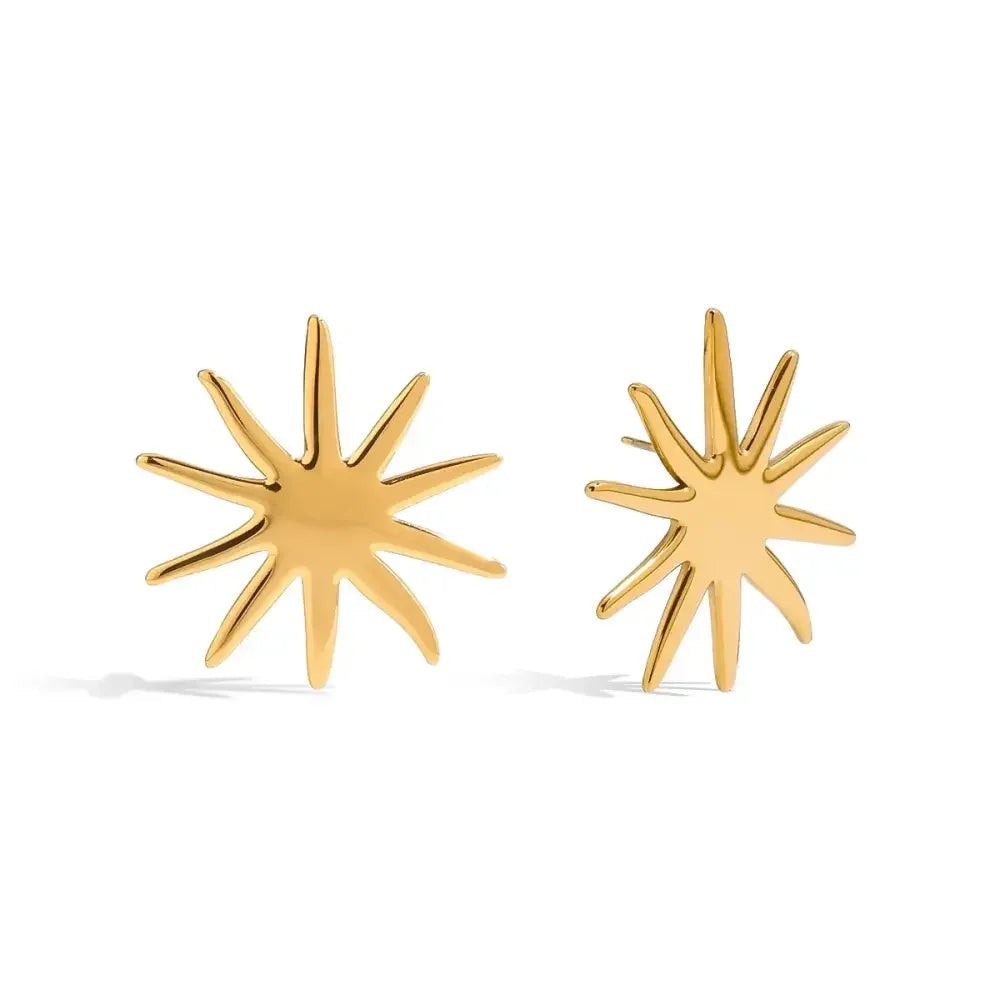 18K Gold-Plated Starburst Stud Earrings