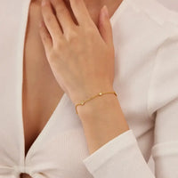 18K Gold-Plated Titanium Steel Inlaid Zircon Bracelet