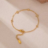 18K Gold-Plated Titanium Steel Inlaid Zircon Bracelet