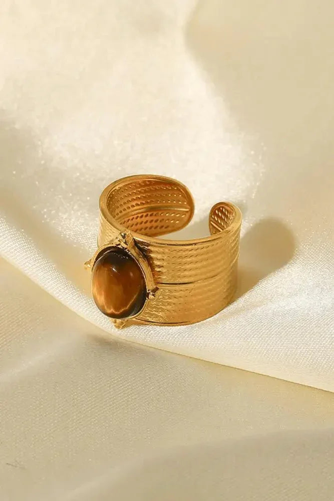 18K Gold - Plated Wide Open Ring - Update AvenueRingTrendsi10010020973870010010020973870018K Gold - Plated Wide Open RingBrown