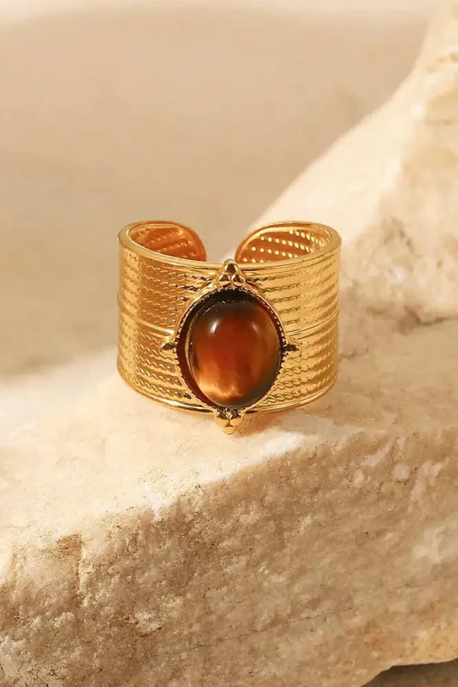 18K Gold - Plated Wide Open Ring - Update AvenueRingTrendsi10010020973870010010020973870018K Gold - Plated Wide Open RingBrown
