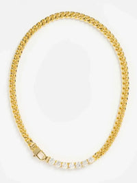 18K Gold-Plated Zircon Necklace and Bracelet Jewelry Set