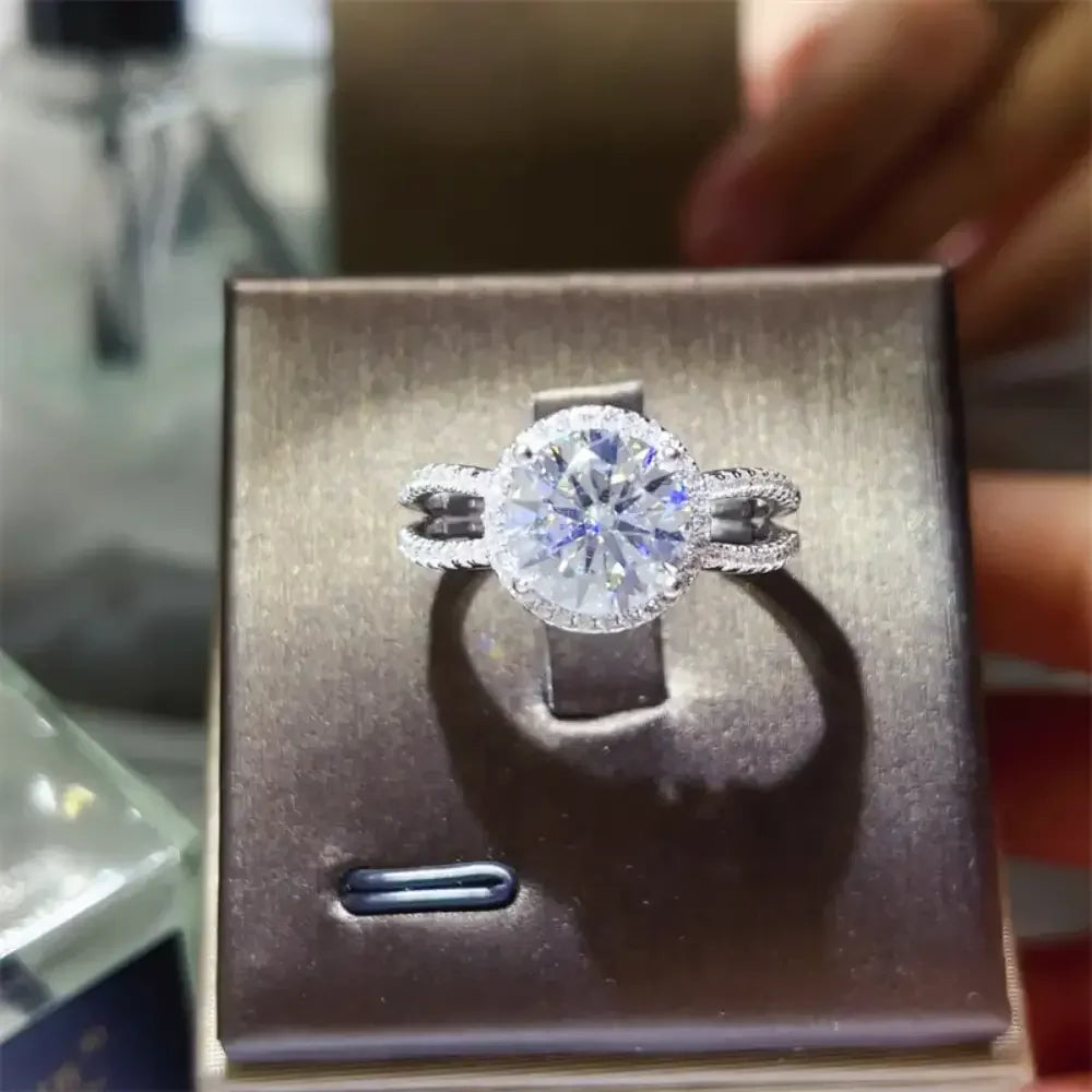 2 Carat 925 Sterling Silver Moissanite Ring