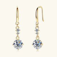 2 Carat Moissanite 925 Sterling Silver Earrings