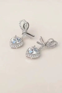 2 Carat Moissanite 925 Sterling Silver Heart Earrings