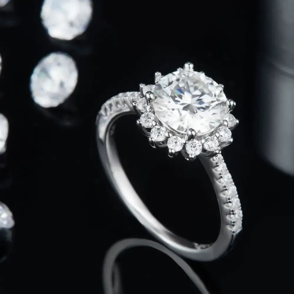 2 Carat Moissanite 925 Sterling Silver Ring