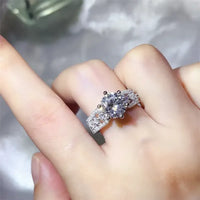 3 Carat 925 Sterling Silver Moissanite Ring