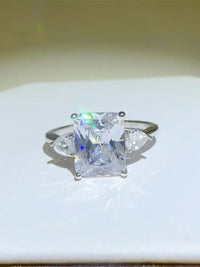3 Carat Moissanite 925 Sterling Silver Square Shape Ring