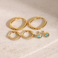 3-Piece 18K Gold-Plated Earrings