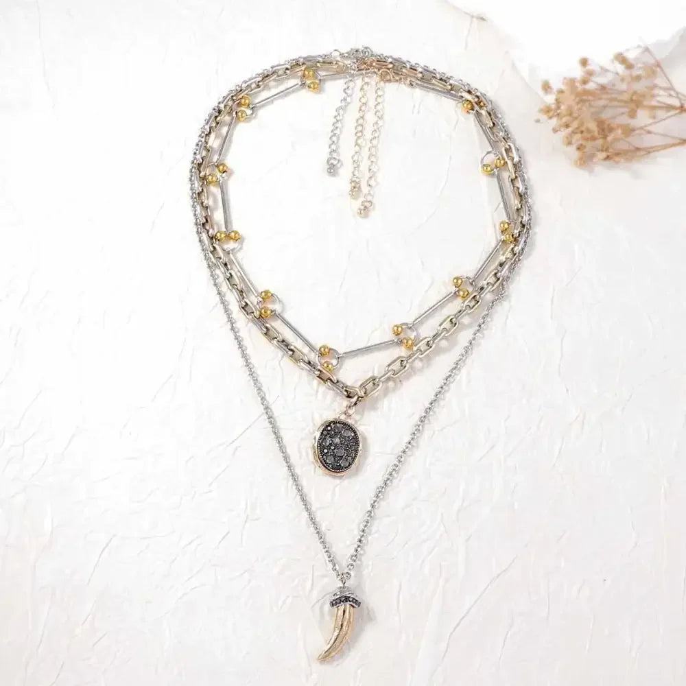 3 Piece Stainless Steel Pendant Necklace