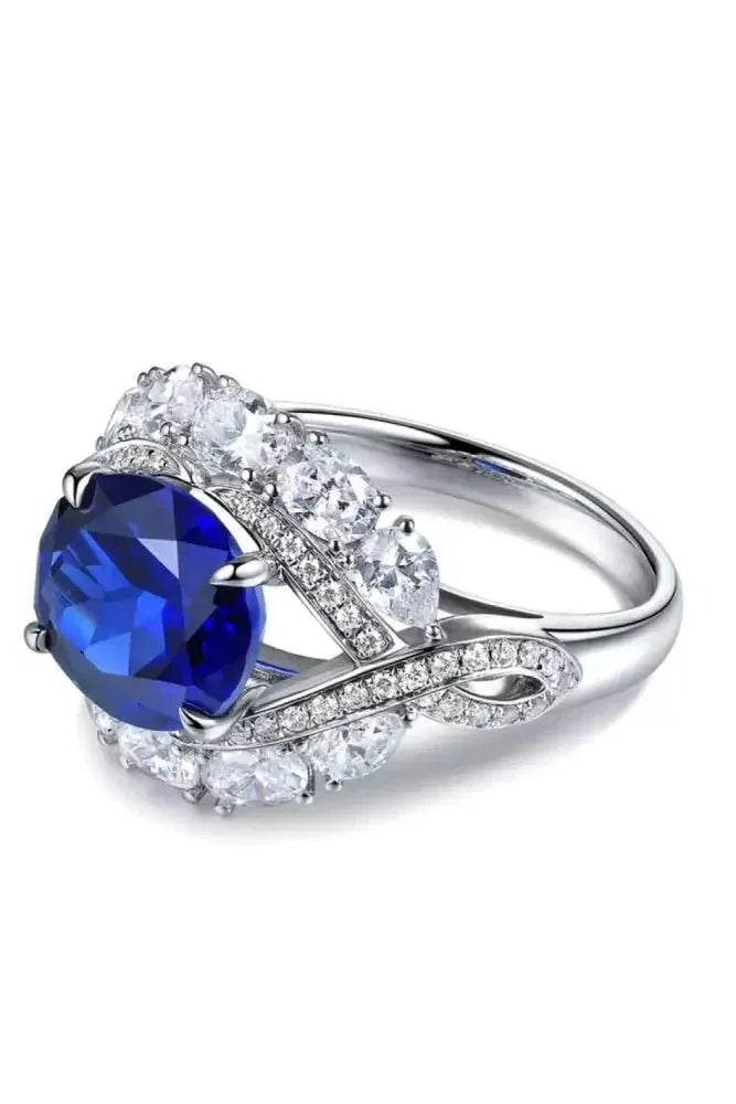 5 Carat Lab - Grown Sapphire Platinum - Plated Ring - Update AvenueRingTrendsi1001009074111351001009074111355 Carat Lab - Grown Sapphire Platinum - Plated RingRoyal Blue
