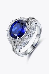 5 Carat Lab - Grown Sapphire Platinum - Plated Ring - Update AvenueRingTrendsi1001009074111351001009074111355 Carat Lab - Grown Sapphire Platinum - Plated RingRoyal Blue