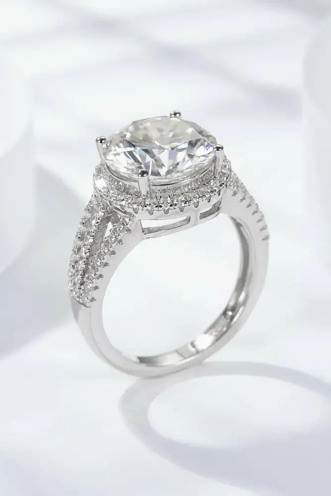 5 Carat Moissanite Split Shank Ring