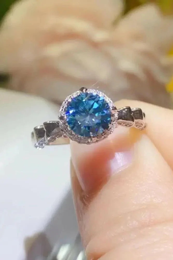 925 Sterling Silver 1 Carat Moissanite Cluster Ring - Update AvenueRingTrendsi101300707563803101300707563803925 Sterling Silver 1 Carat Moissanite Cluster RingRoyal Blue