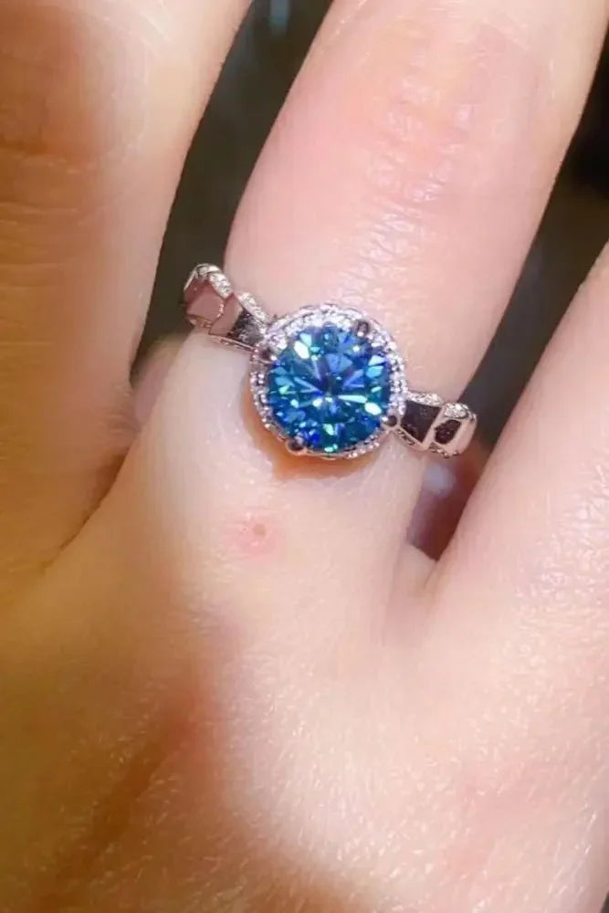 925 Sterling Silver 1 Carat Moissanite Cluster Ring - Update AvenueRingTrendsi101300707563803101300707563803925 Sterling Silver 1 Carat Moissanite Cluster RingRoyal Blue