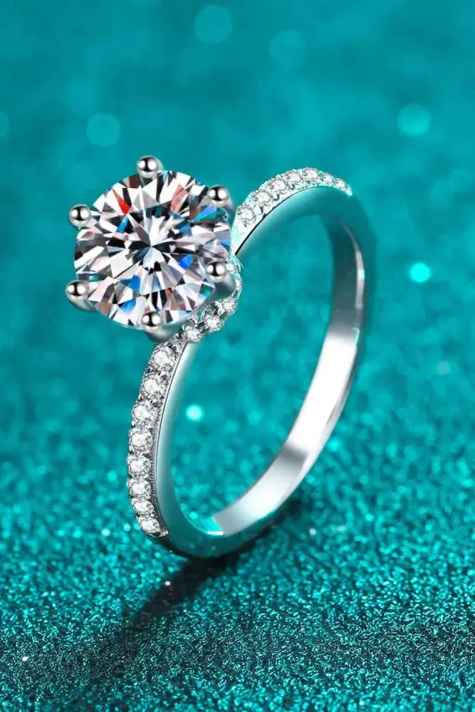925 Sterling Silver 2 Carat Moissanite Ring - Update AvenueRingTrendsi101300100885579101300100885579925 Sterling Silver 2 Carat Moissanite RingSilver