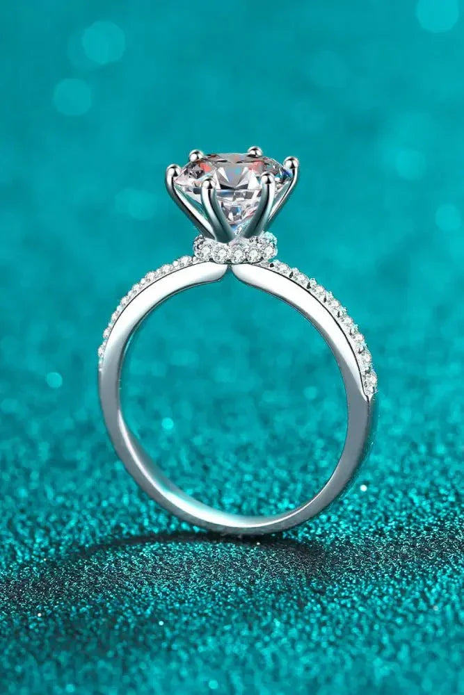 925 Sterling Silver 2 Carat Moissanite Ring - Update AvenueRingTrendsi101300100885579101300100885579925 Sterling Silver 2 Carat Moissanite RingSilver
