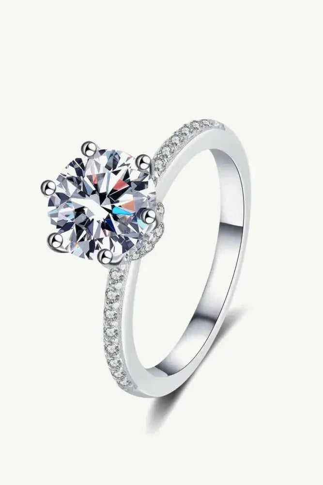 925 Sterling Silver 2 Carat Moissanite Ring - Update AvenueRingTrendsi101300100885579101300100885579925 Sterling Silver 2 Carat Moissanite RingSilver