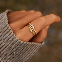 925 Sterling Silver Double-Layered Knot Ring