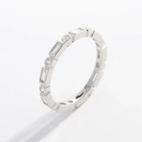 925 Sterling Silver Geometric Shape Zircon Ring
