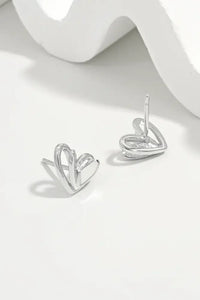 925 Sterling Silver Heart Stud Earrings