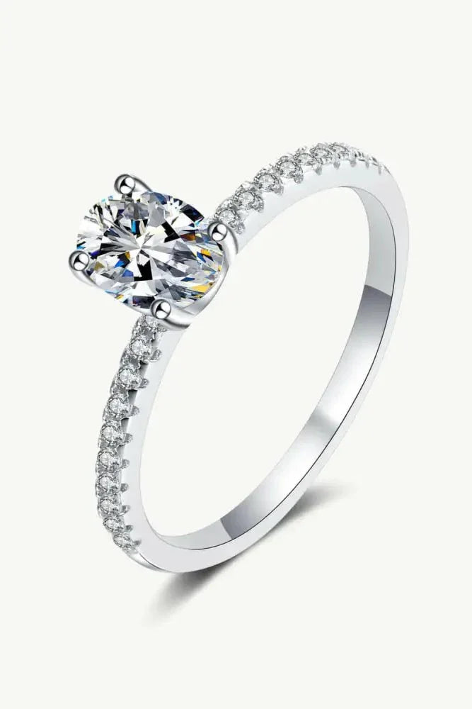 925 Sterling Silver Inlaid 1 Carat Moissanite Ring - Update AvenueRingTrendsi101300634089388101300634089388925 Sterling Silver Inlaid 1 Carat Moissanite RingSilver