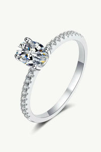925 Sterling Silver Inlaid 1 Carat Moissanite Ring - Update AvenueRingTrendsi101300634089388101300634089388925 Sterling Silver Inlaid 1 Carat Moissanite RingSilver