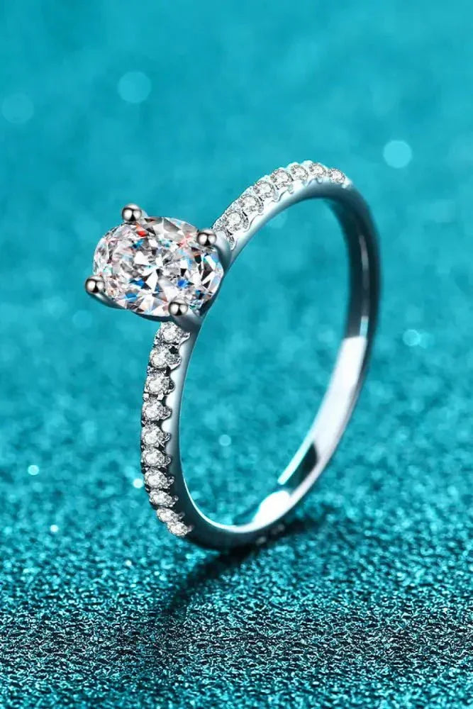 925 Sterling Silver Inlaid 1 Carat Moissanite Ring - Update AvenueRingTrendsi101300634089388101300634089388925 Sterling Silver Inlaid 1 Carat Moissanite RingSilver