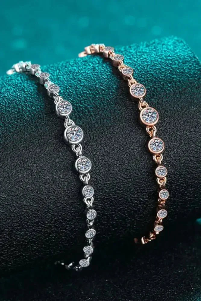 925 Sterling Silver Inlaid Moissanite Bracelet - Update AvenueBraceletsTrendsi100500755881584100500755881584925 Sterling Silver Inlaid Moissanite BraceletSilver