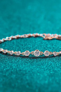 925 Sterling Silver Inlaid Moissanite Bracelet - Update AvenueBraceletsTrendsi100500755882669100500755882669925 Sterling Silver Inlaid Moissanite BraceletCopper