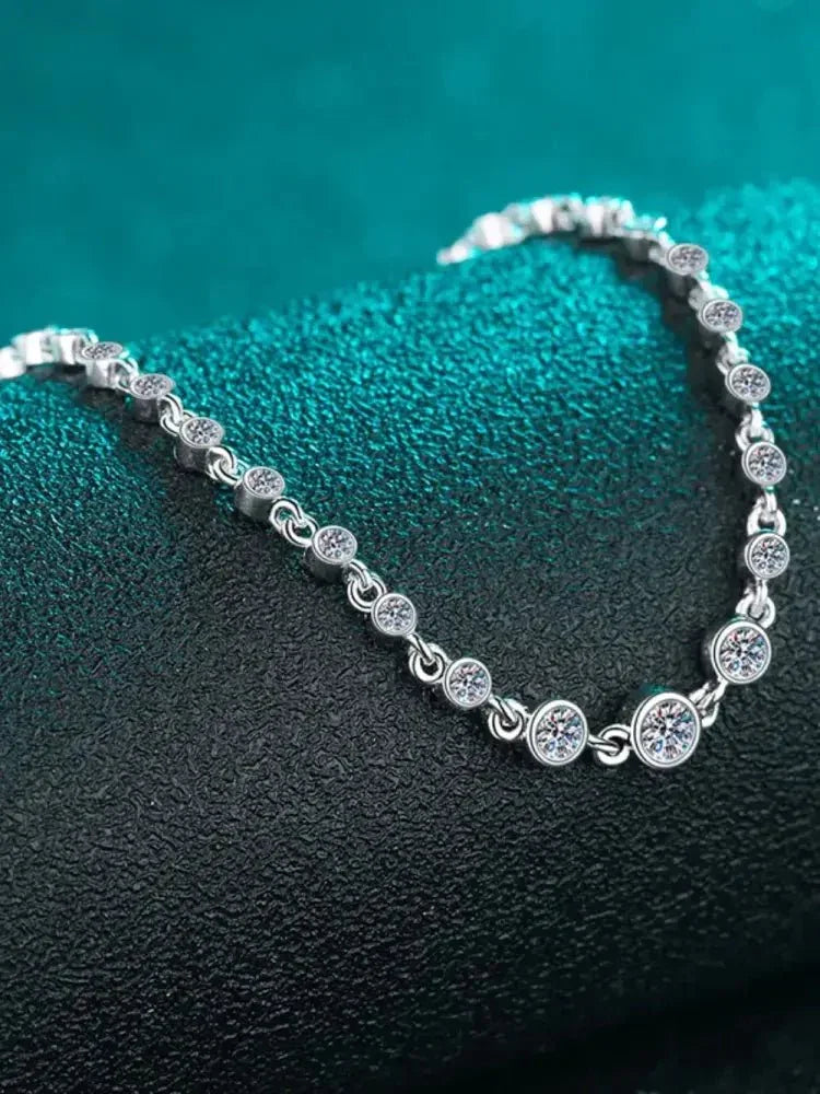 925 Sterling Silver Inlaid Moissanite Bracelet - Update AvenueBraceletsTrendsi100500755882669100500755882669925 Sterling Silver Inlaid Moissanite BraceletCopper