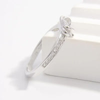 925 Sterling Silver Inlaid Zircon Bow Ring
