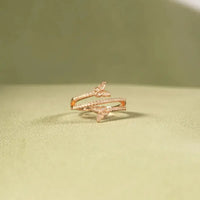 925 Sterling Silver Inlaid Zircon Butterfly Ring