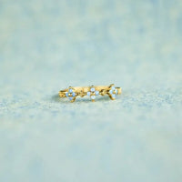 925 Sterling Silver Inlaid Zircon Flower Ring
