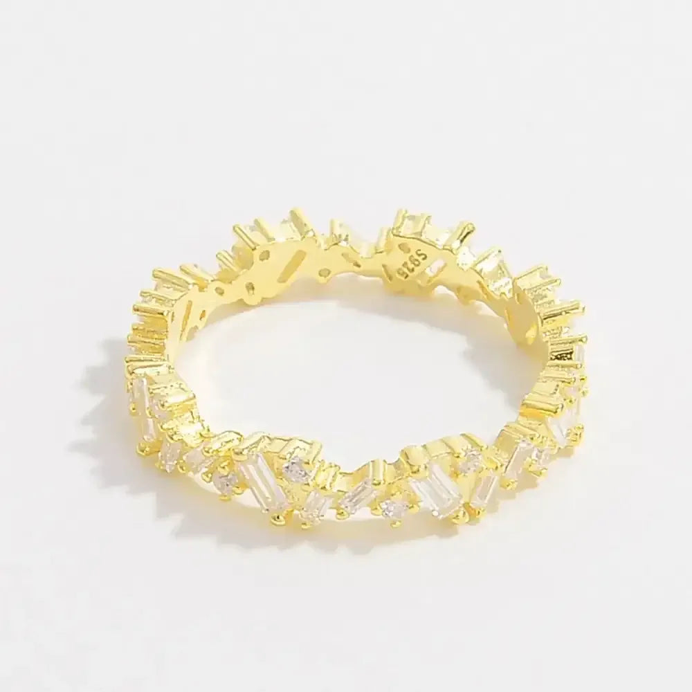 925 Sterling Silver Inlaid Zircon Ring