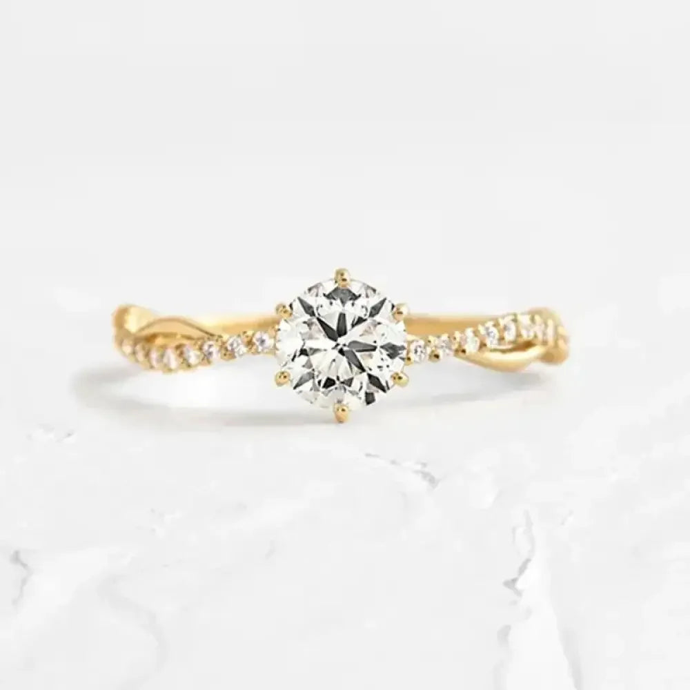925 Sterling Silver Inlaid Zircon Ring