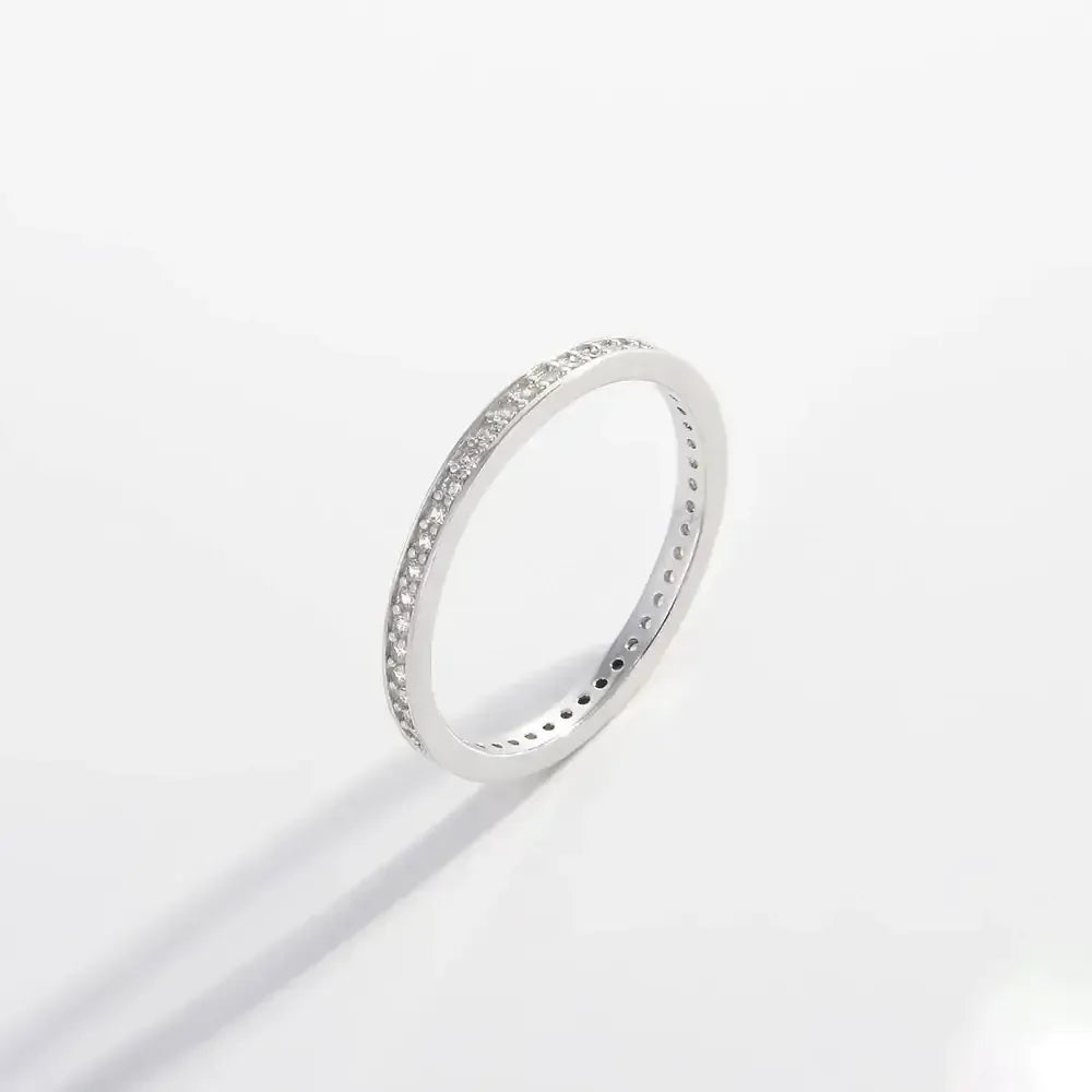 925 Sterling Silver Inlaid Zircon Ring